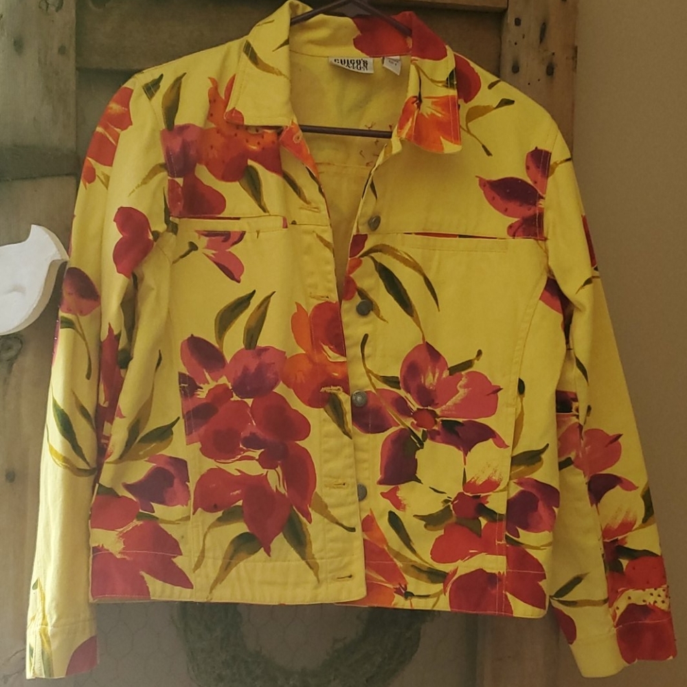 Floral jean jacket